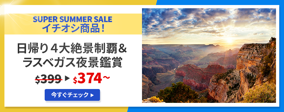 日帰り４大絶景制覇＆ラスベガス夜景鑑賞