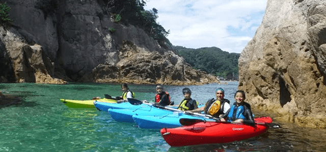 Enjoy Sea kayak in the crystal clear waters of Tottori