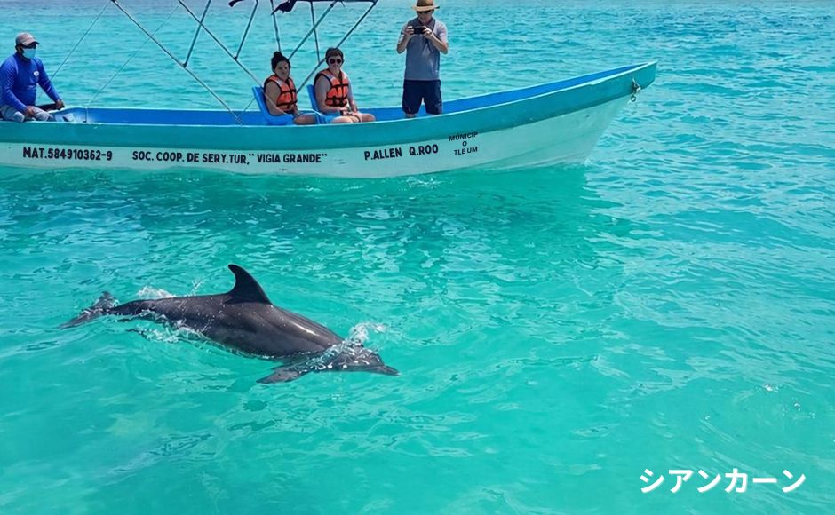 【カンクン発着・2名様から催行確定】カリブ海の美しい秘境を巡る日帰りツアー シアン・カアン＋カーンルーム＋トゥルム遺跡 or グランセノーテ