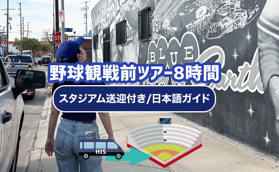 野球観戦前ツアー8時間【スタジアム送迎付き/日本語ガイド】ダウンタウン、ハリウッドエリア