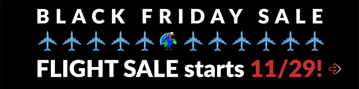 BLACK FRIDAY SALE - FLIGHT SALE starts 11/29